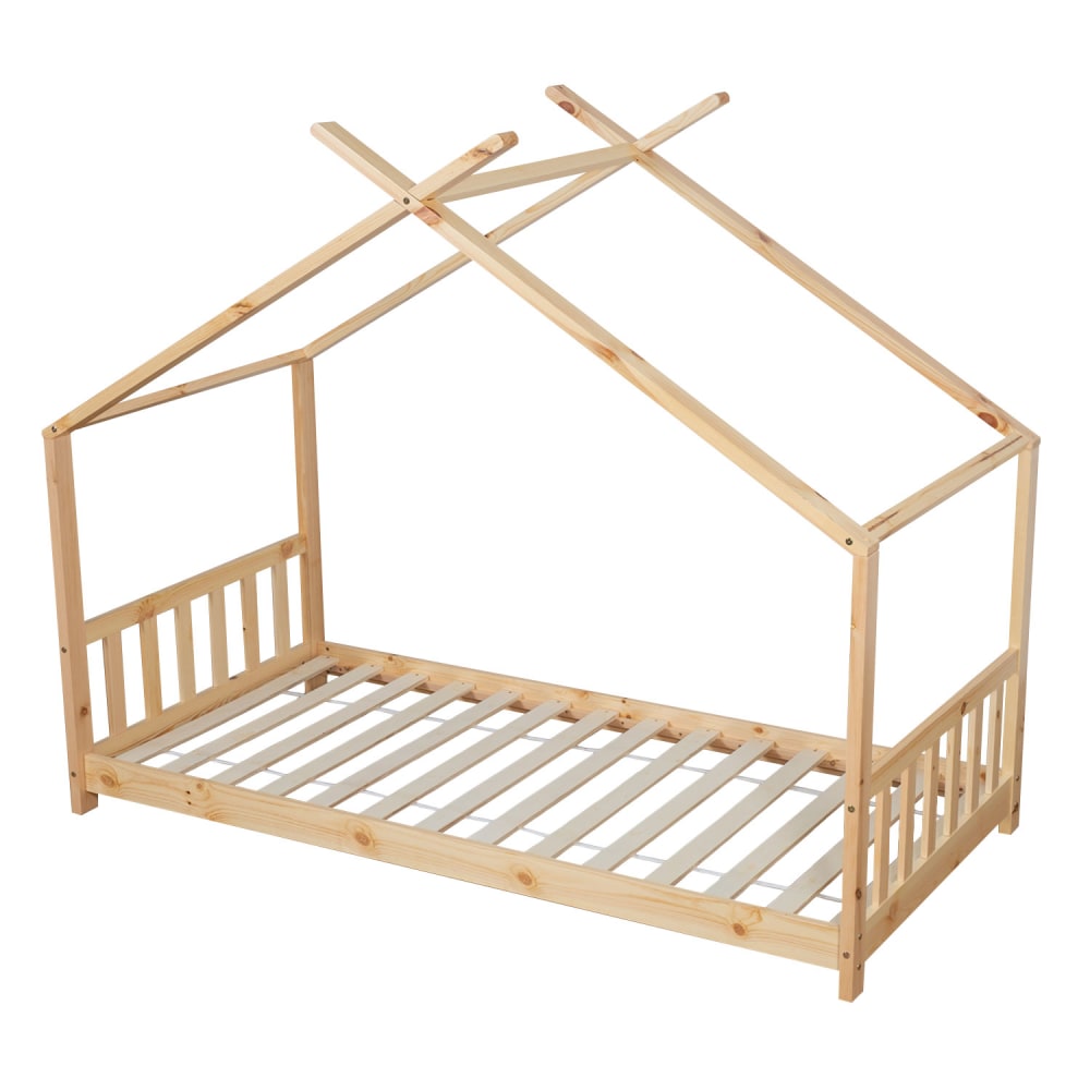 Lit cabane pour enfant 190x90cm bois (Happy Garden) - Image 2