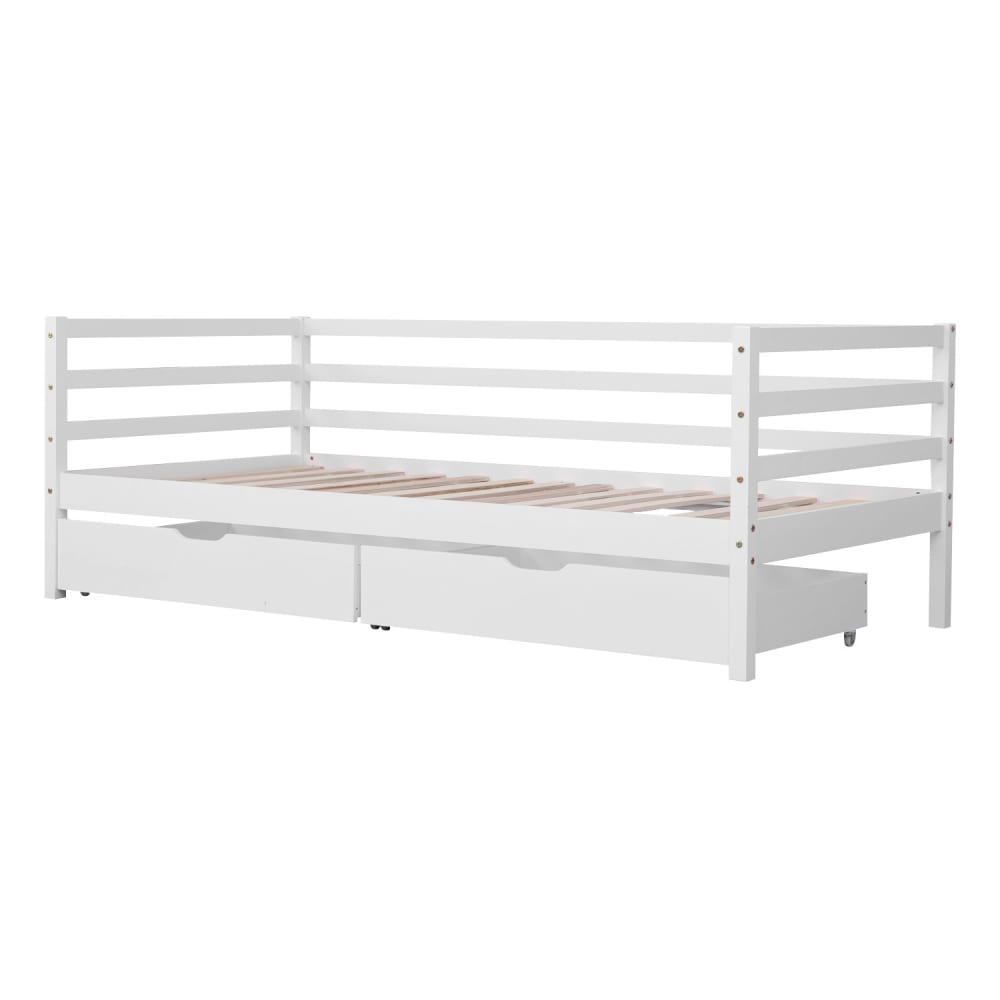 Lit banquette pour enfant avec tiroirs 190x90cm blanc