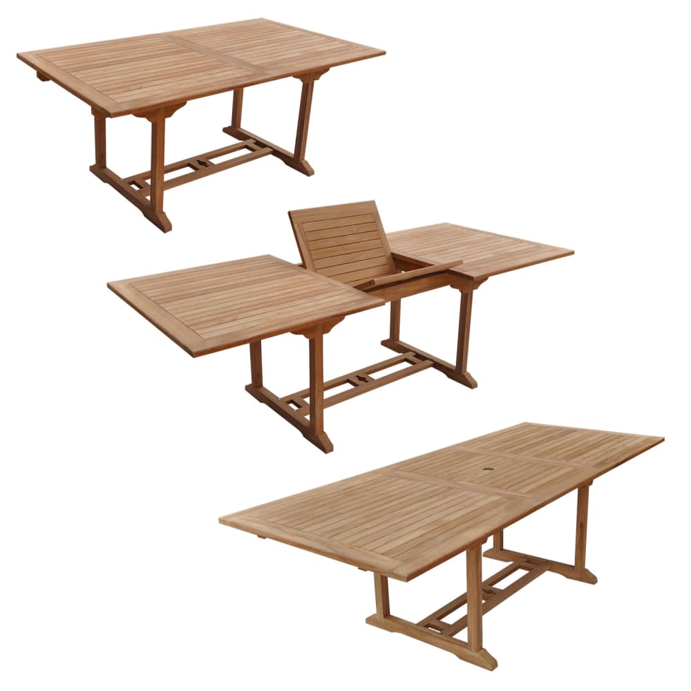 Salon de jardin table extensible 8 places en teck - Maisons du Monde