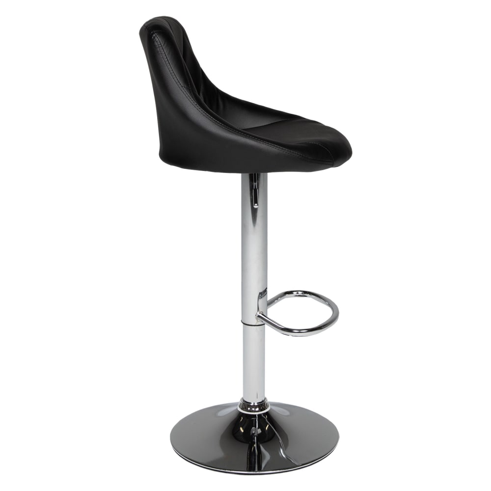 Set di 2 sgabelli da bar in similpelle nera - Modello Contemporaneo - Nero - PVC - Cloruro di polivinile