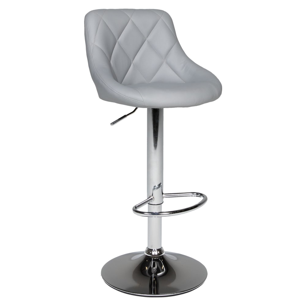 Tabouret de bar en simili cuir gris