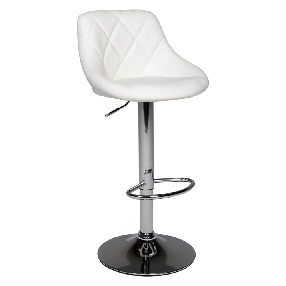 Tabouret de bar en simili cuir blanc