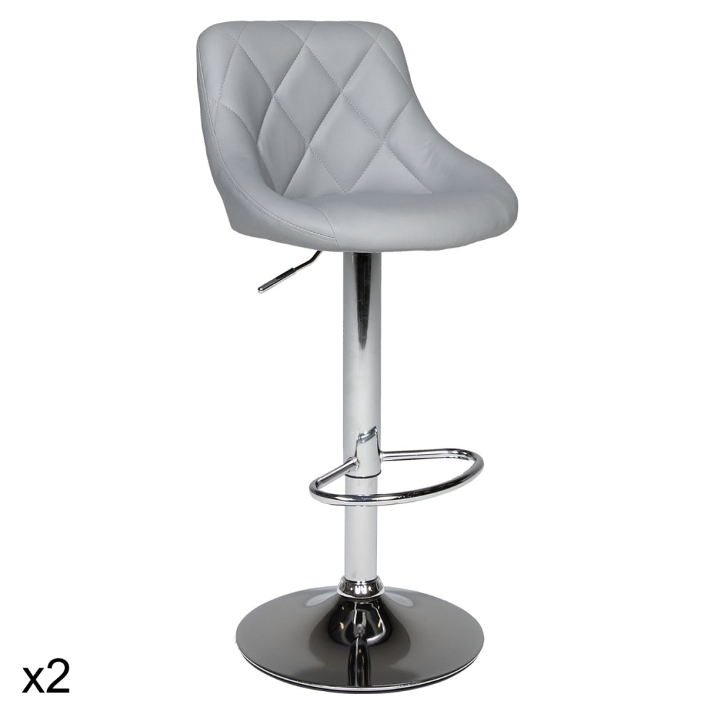 Lot 2 tabourets - cuir