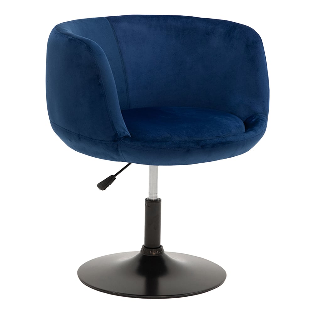 Tabouret de bar en velours bleu - Maisons du Monde