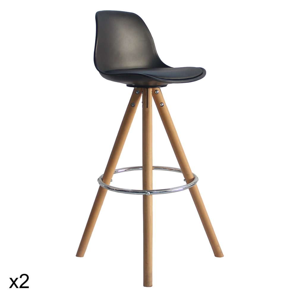Lot de 2 tabourets style - scandinave