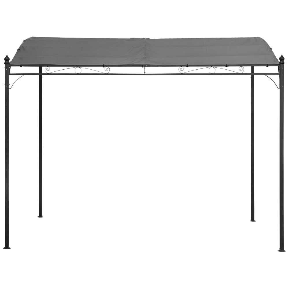 Pergola murale 3 × 2,5m en acier anthracite avec toile grise - Maisons du Monde