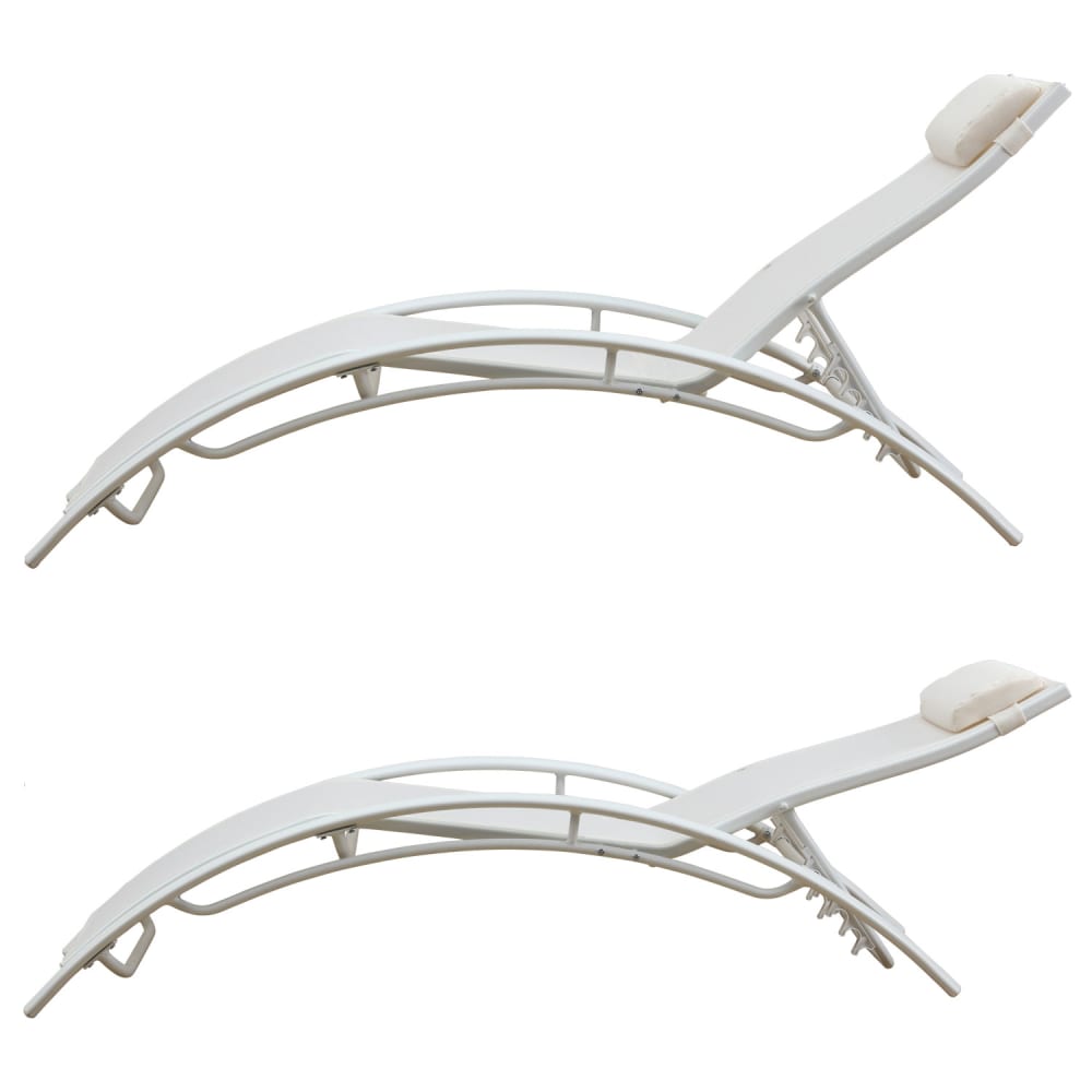 Lot de 2 transat en textilène blanc et structure blanche - Maisons du Monde