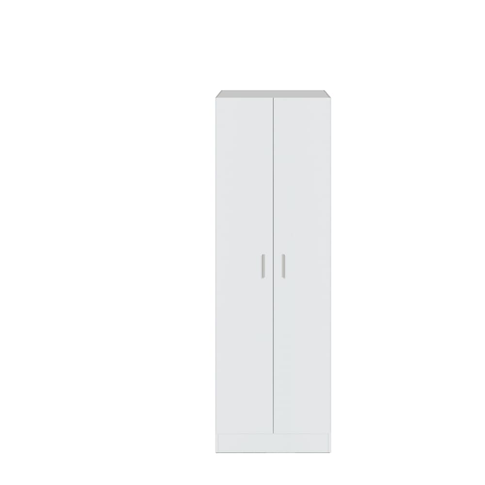 Armoire de rangement 2 portes L58,5cm x H180cm - Blanc