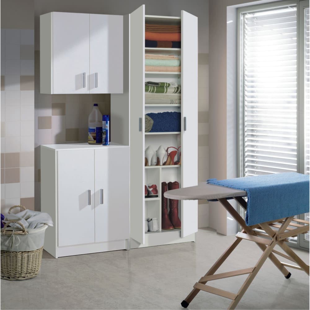 Armoire de rangement 2 portes l58,5cm x h180cm - blanc - Maisons du Monde