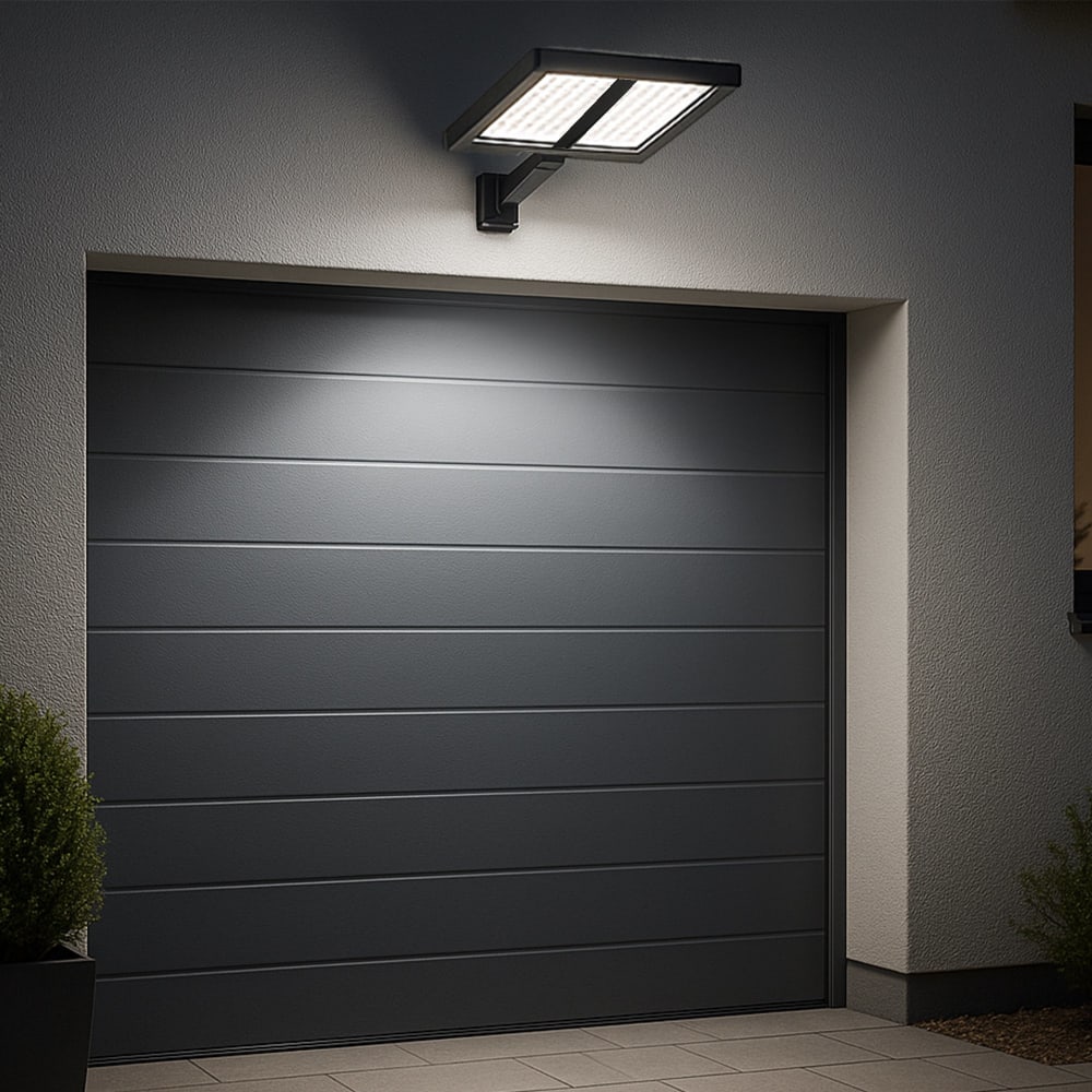 Foco con sensor solar negro 850lm