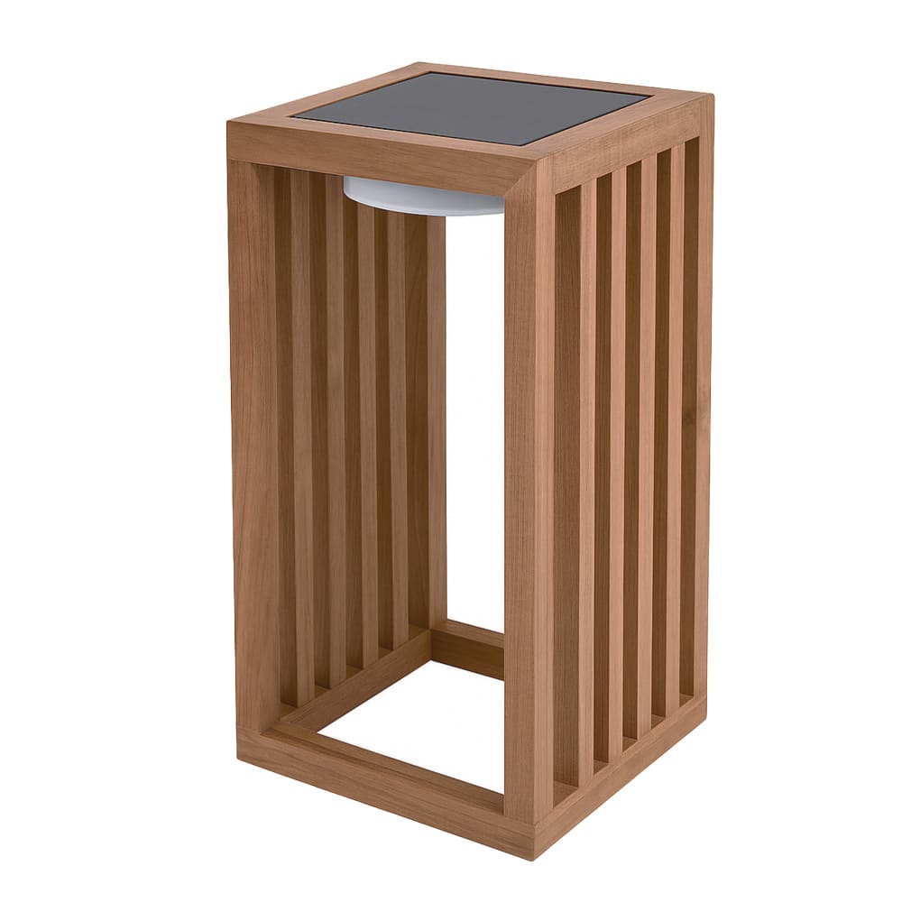 Lanterne solaire décorative Bois Bois H30cm