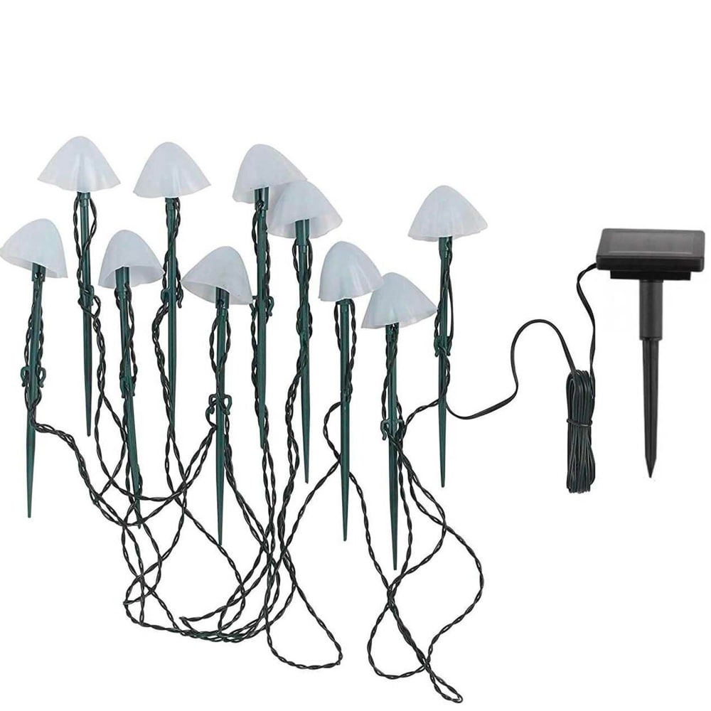 Set mit 10 Mini-Solarpilzen Weiss 3.8m - Maisons Du Monde
