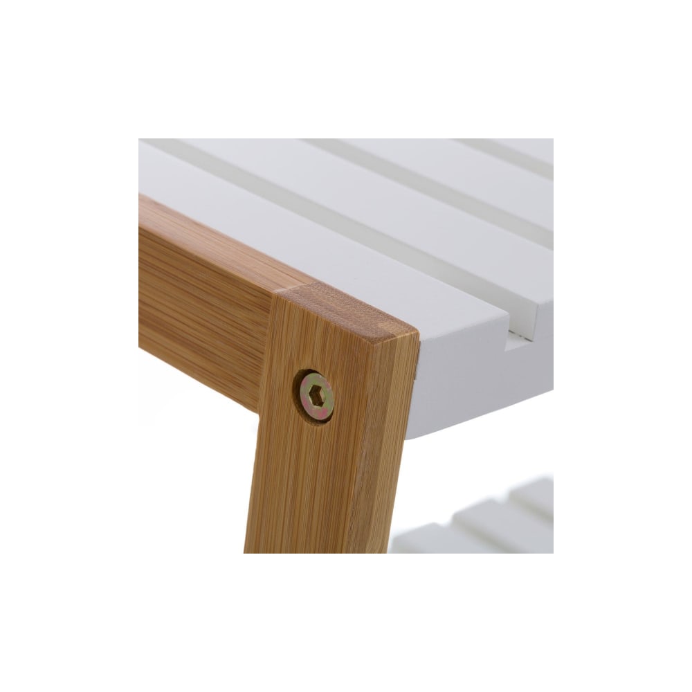 Étagère à chaussures bambou blanc 2 étages 70x26x36cm - Maisons du Monde
