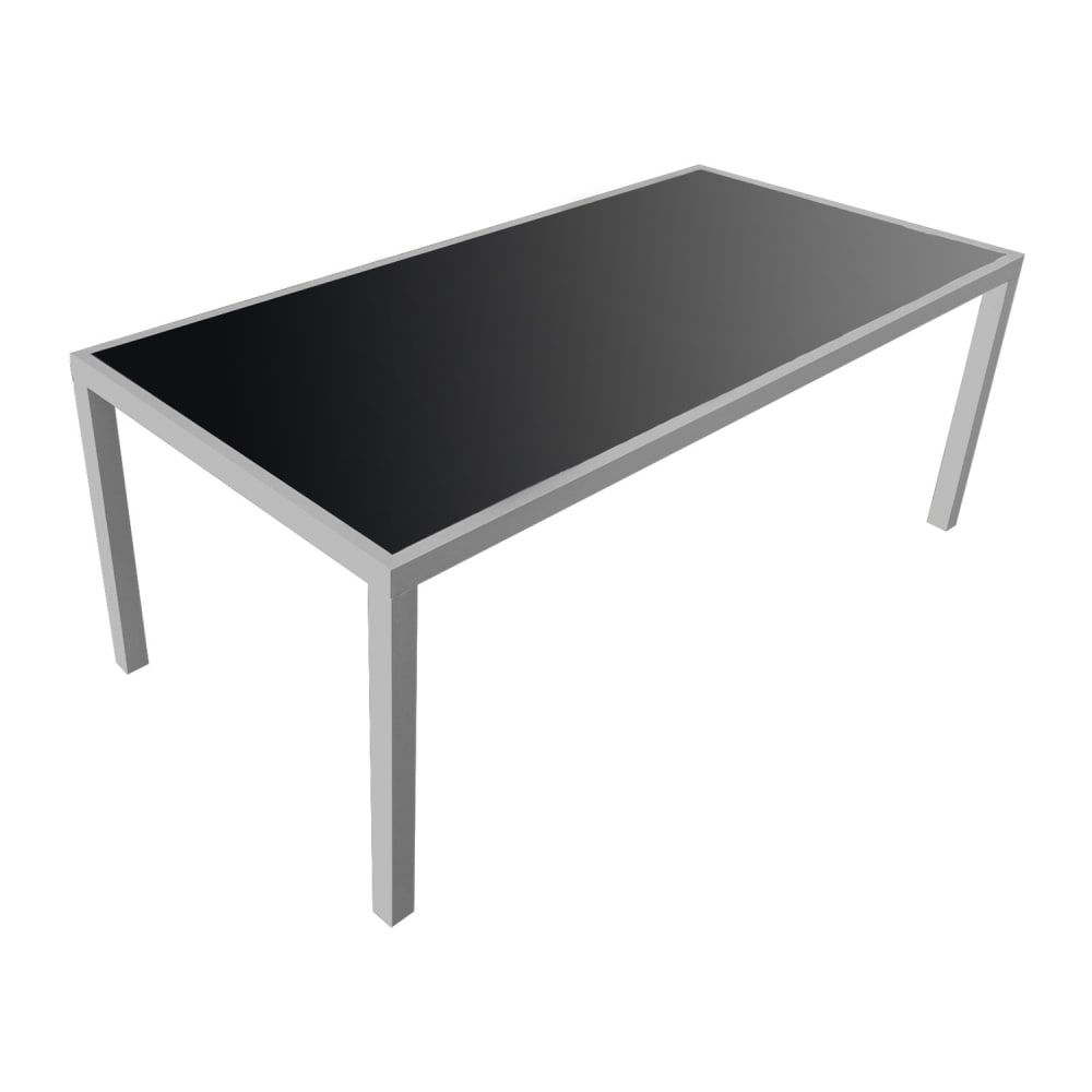 Salon de jardin 8 places en aluminium gris et noir - Maisons du Monde
