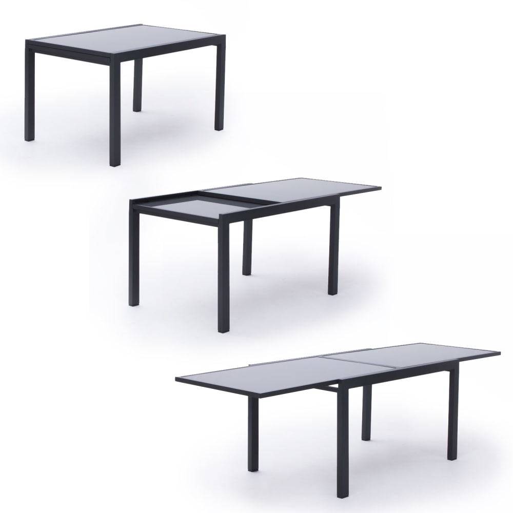 Salon de jardin 6 à 10 places aluminium anthracite et gris - Maisons du Monde