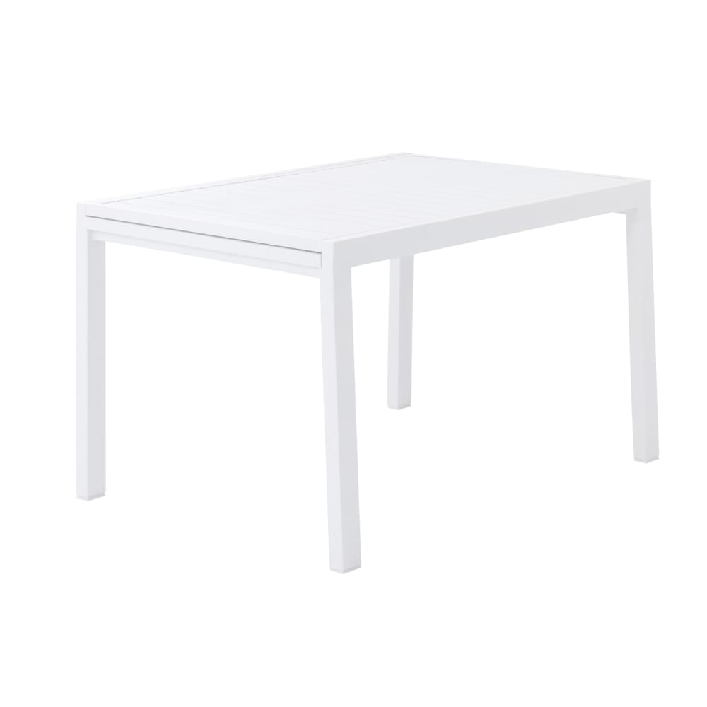 Salon de jardin table 132/264cm en aluminium blanc - Maisons du Monde