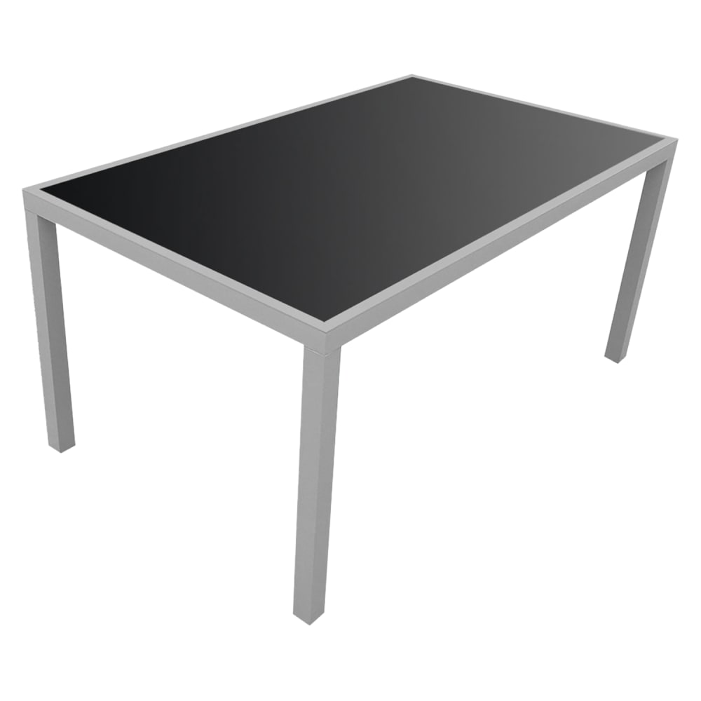 Salon de jardin 6 places en aluminium gris et noir - Maisons du Monde