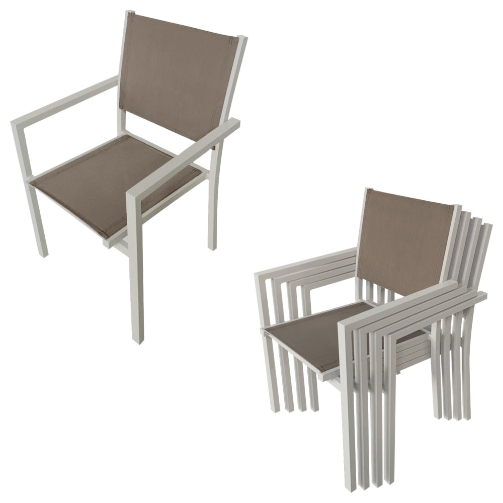 Salon de jardin 8 places en aluminium taupe - Maisons du Monde