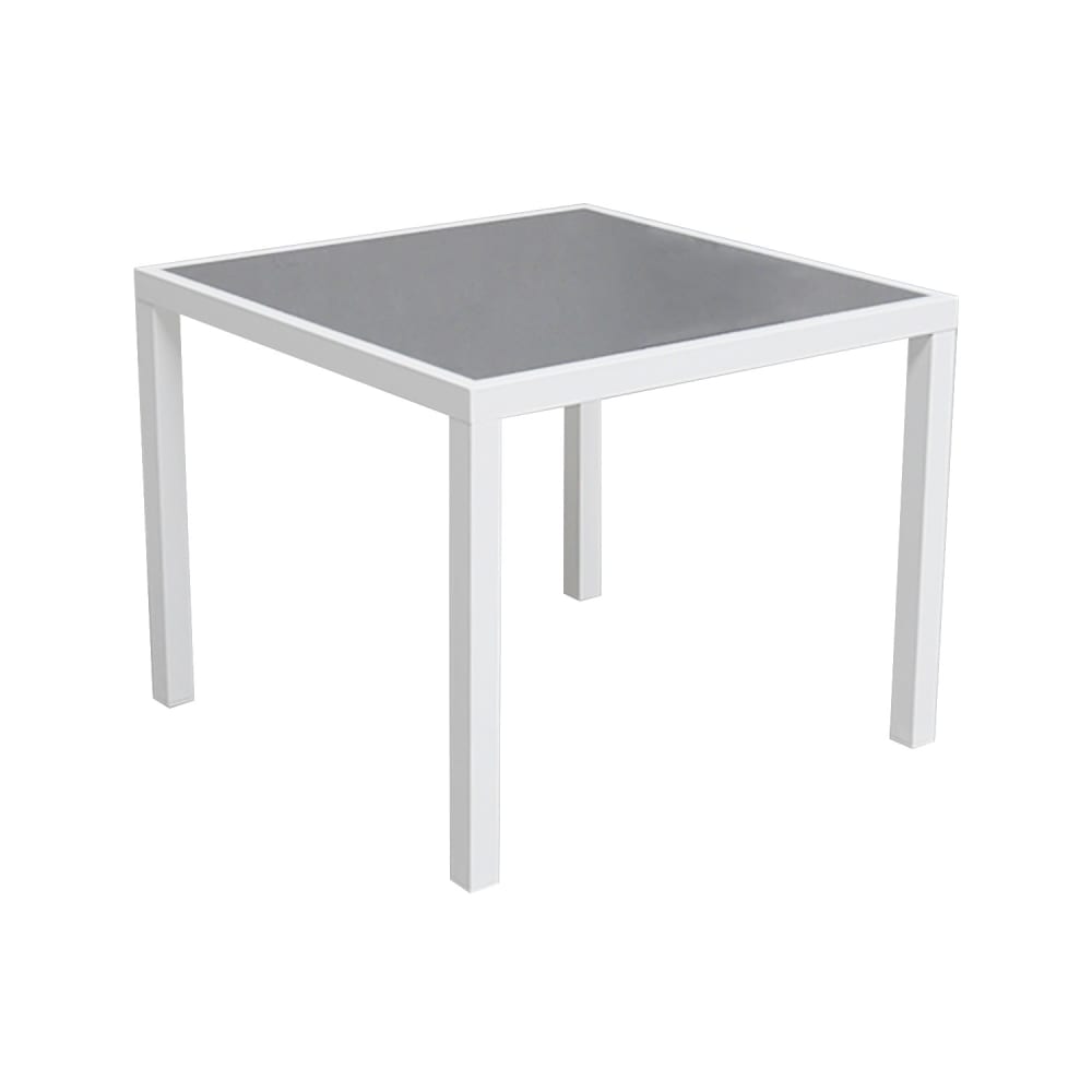 Set di mobili da giardino a 4 posti in alluminio bianco e grigio
