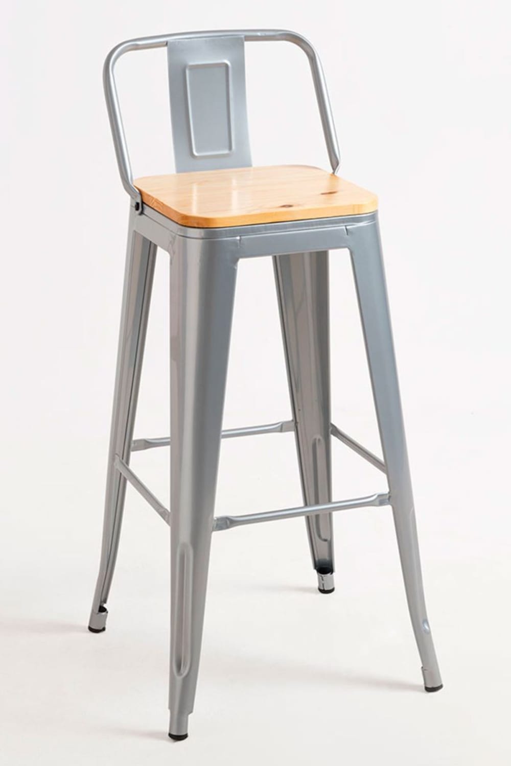 Pack 2 taburetes color gris metalizado en acero reforzado - Maisons du Monde