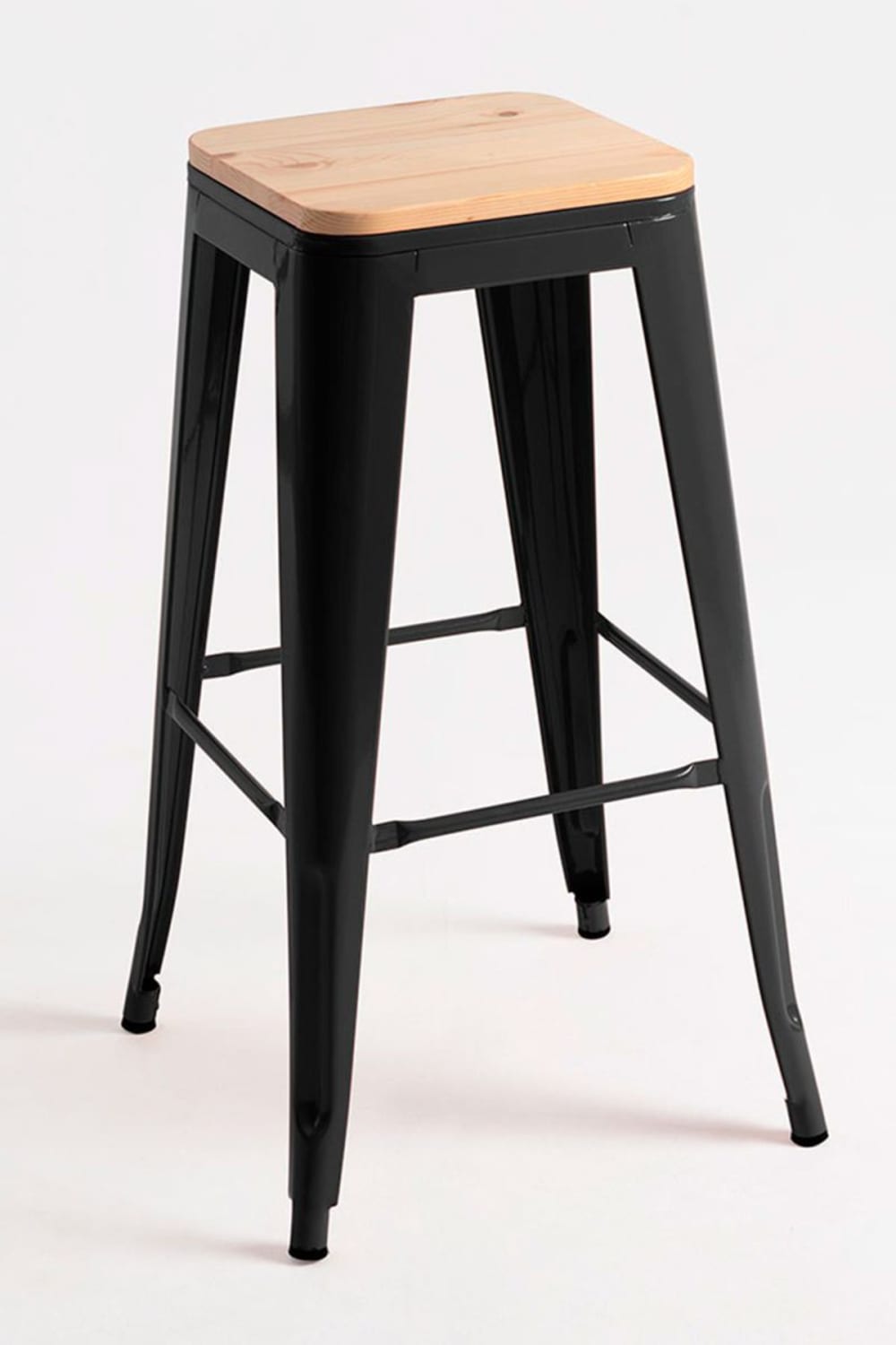 Pack 2 taburetes color negro en acero reforzado - Maisons du Monde