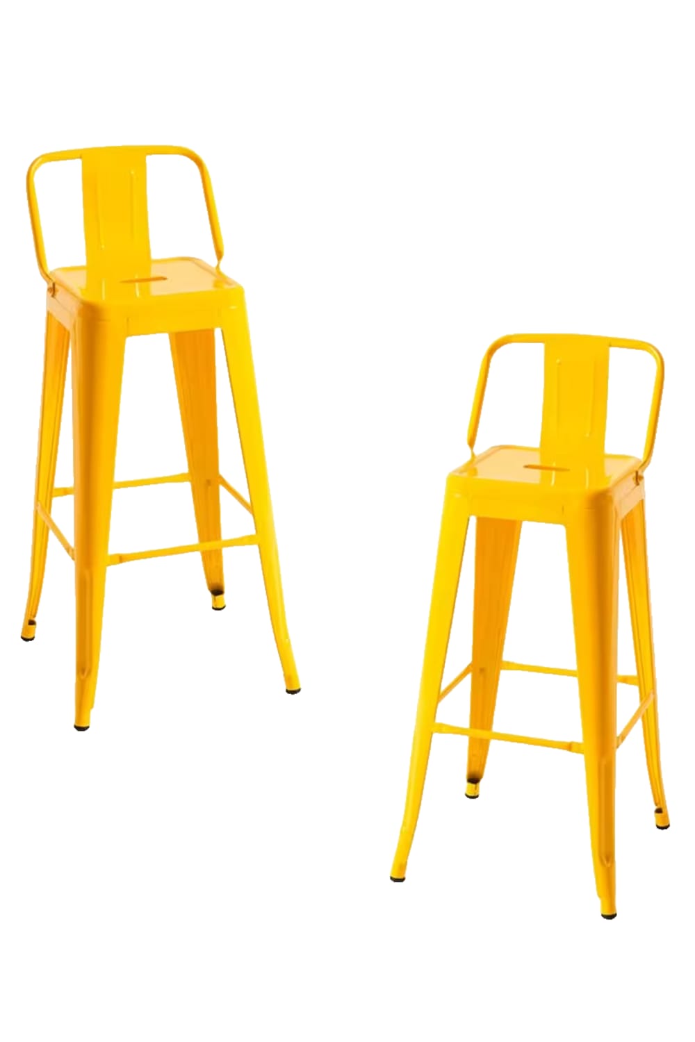 Pack 2 taburetes color amarillo en acero reforzado