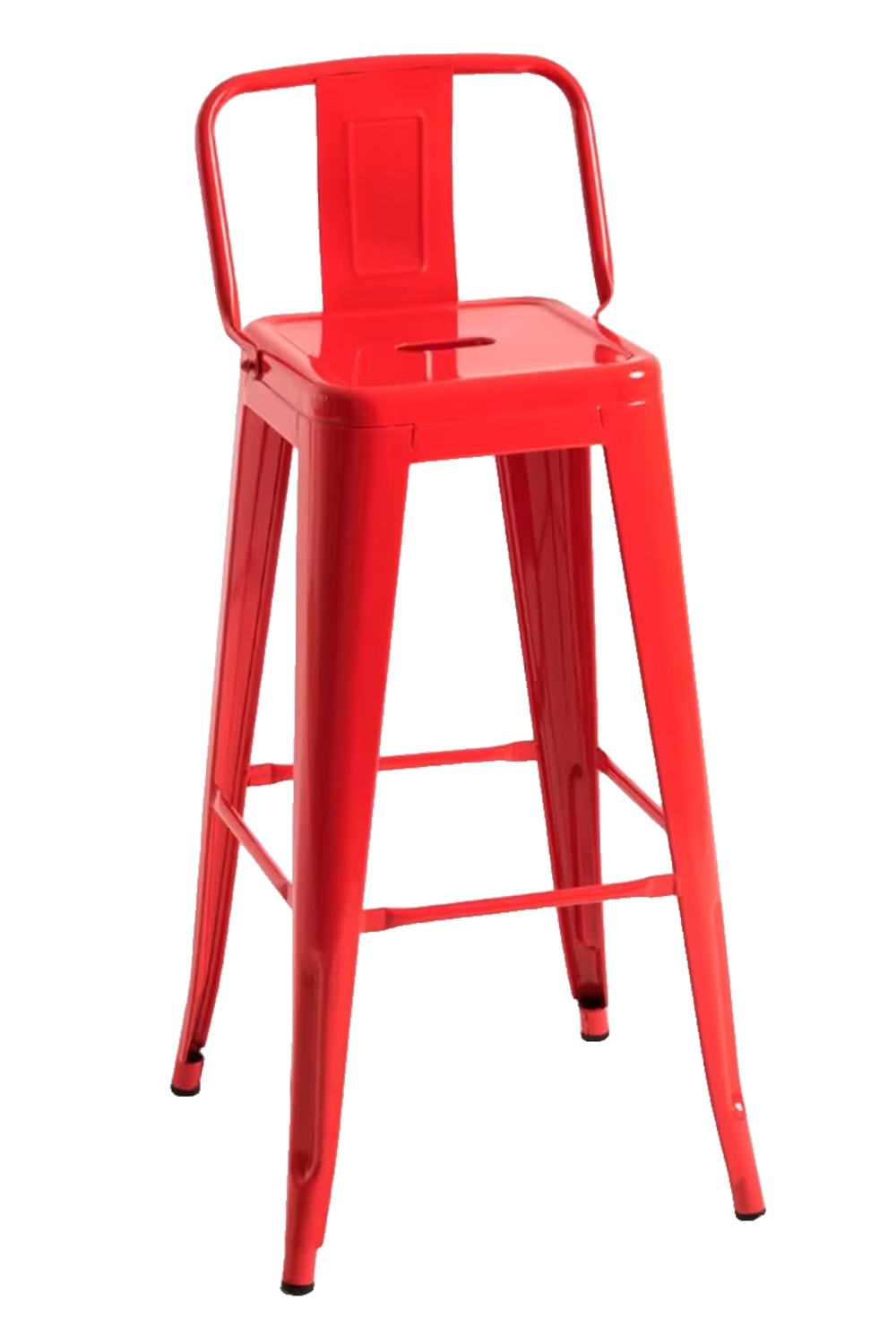 Taburete rojo industrial en acero reforzado