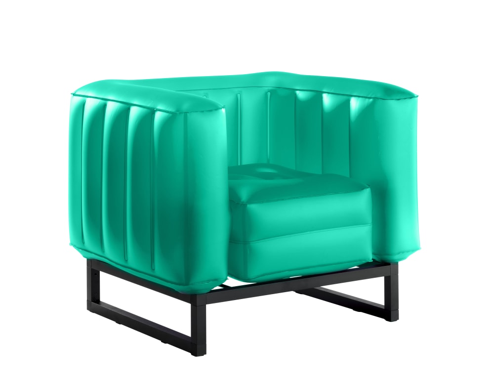 Fauteuil design Lumineux cadre aluminum assise thermoplastique vert