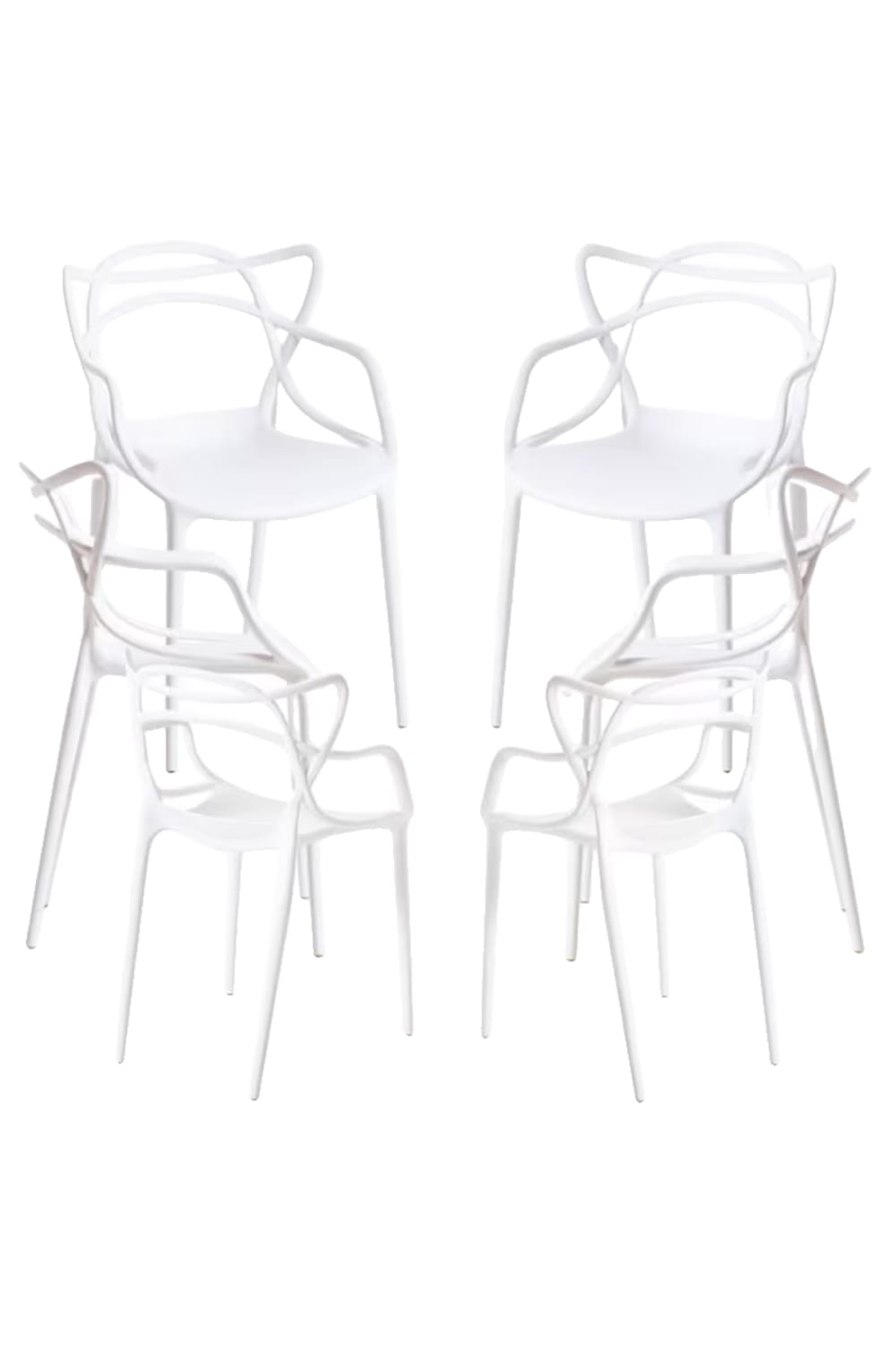 Pack 6 sillas color blanco en polipropileno