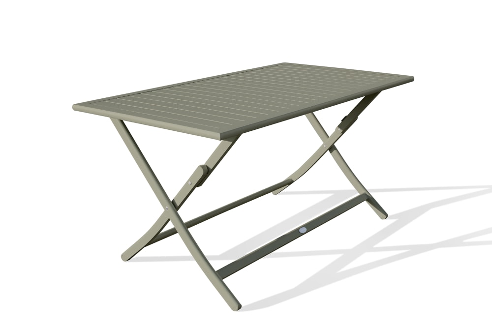 Table de jardin pliante en aluminium vert