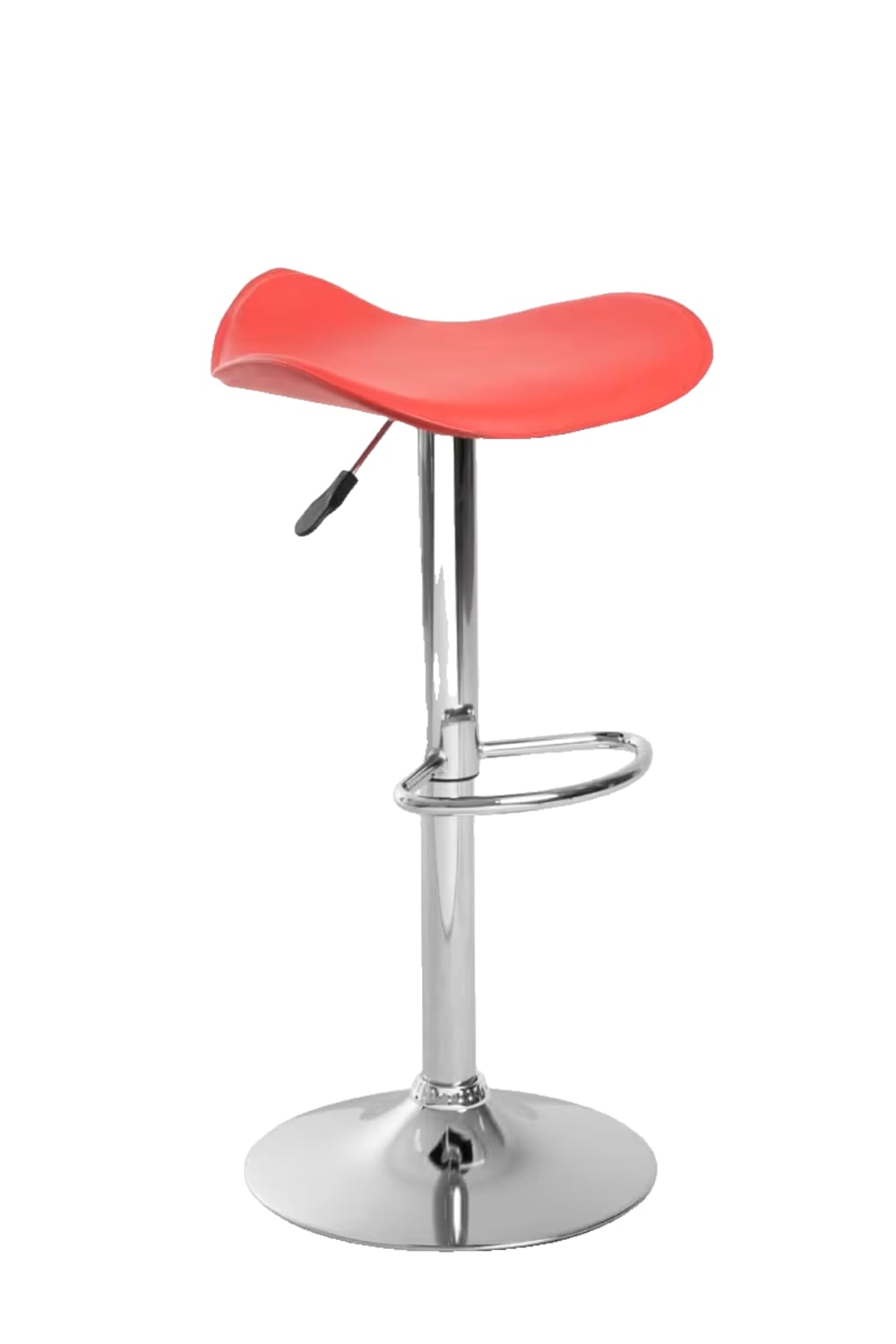 Taburete rojo vanguardista en polipiel