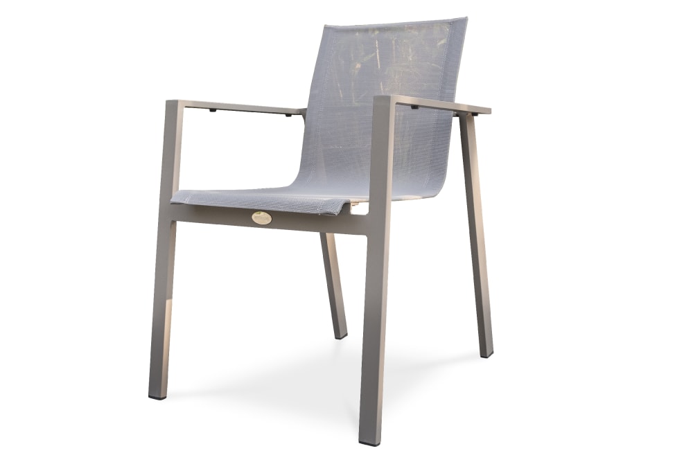 Fauteuil de jardin empilable en aluminium et toile plastifiée