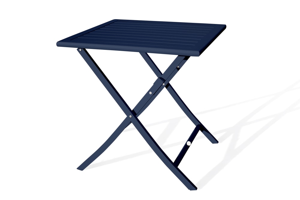 Table de jardin pliante en aluminium bleu marine