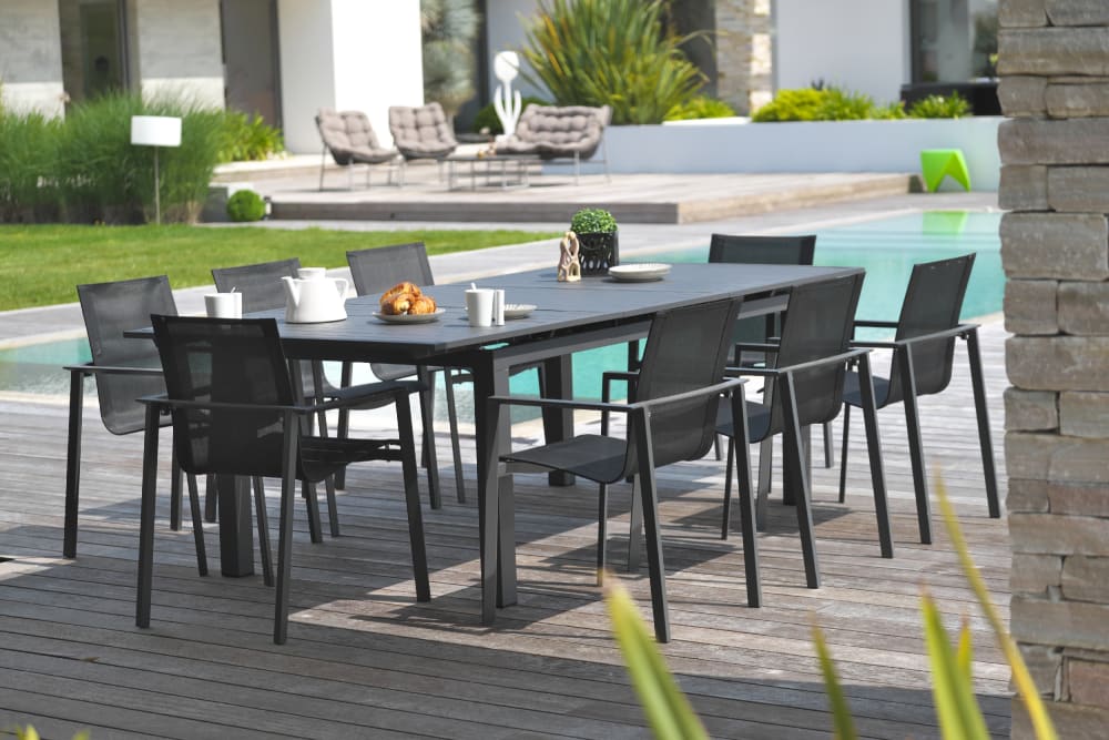 Table de jardin 12 places en aluminium