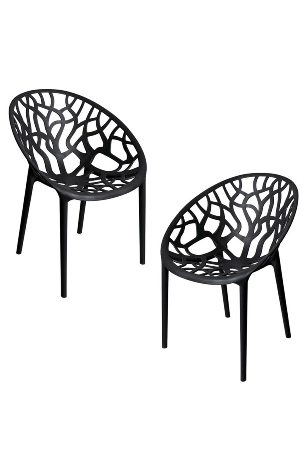 Pack 2 sillas color negro en polipropileno