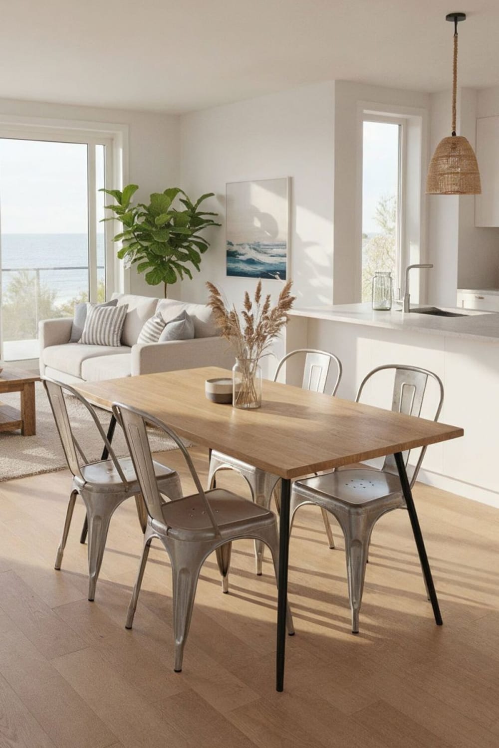 Pack 4 sillas color gris metalizado en acero reforzado - Maisons du Monde