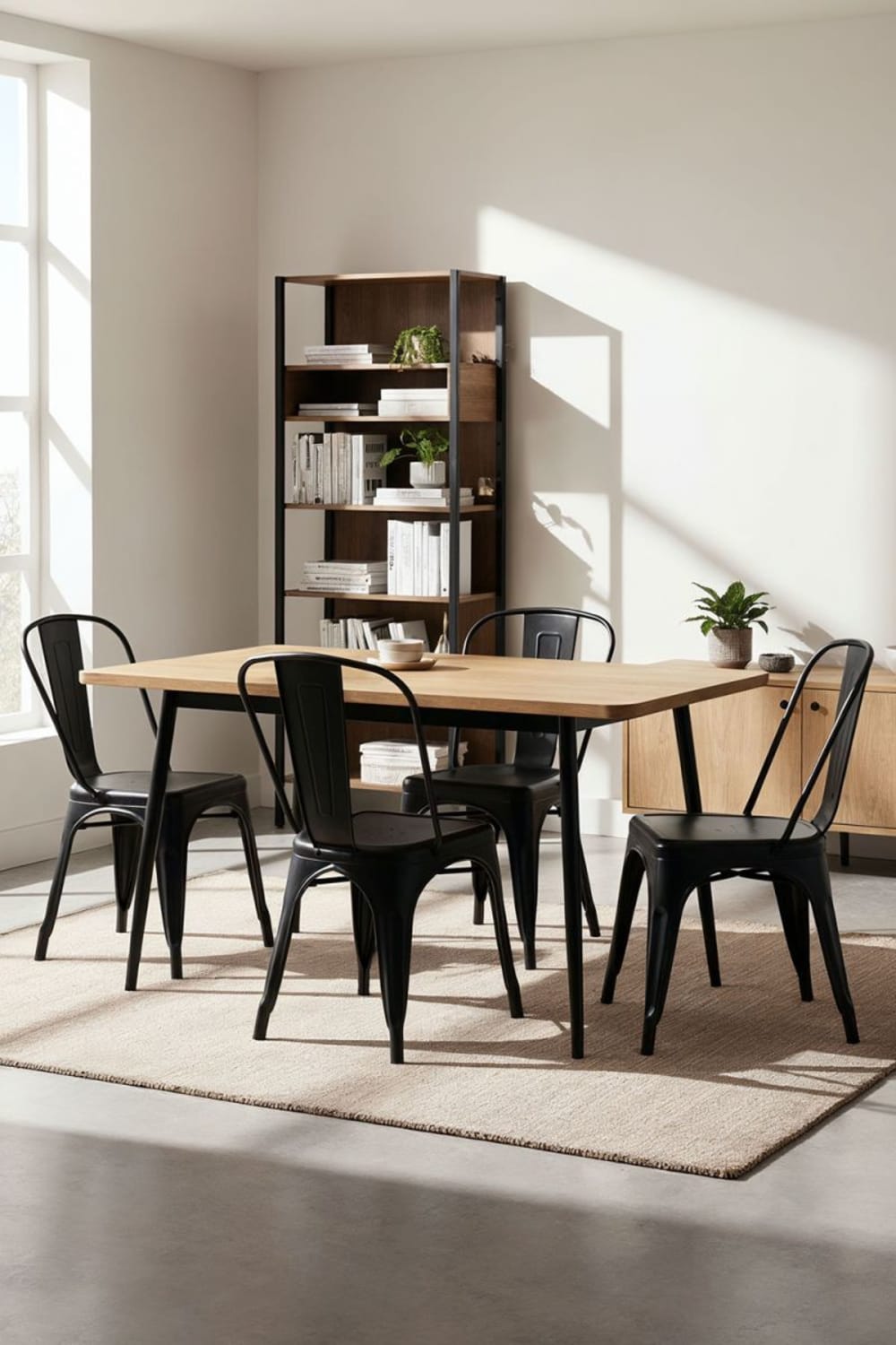 Pack 4 sillas color negro en acero reforzado - Maisons du Monde