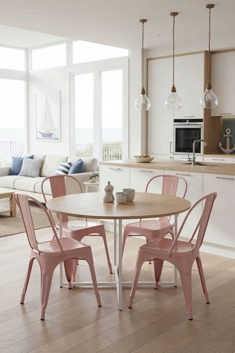 Pack 4 sillas color rosa en acero reforzado - Maisons du Monde