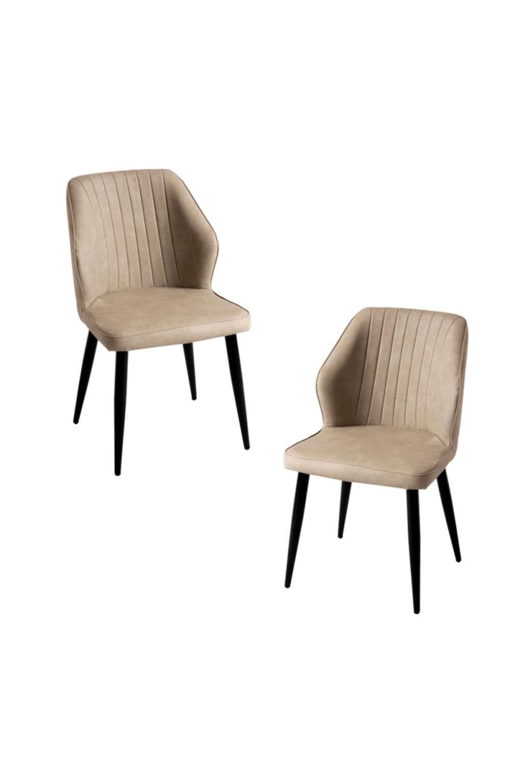 Pack 2 sillas color beige en polipiel
