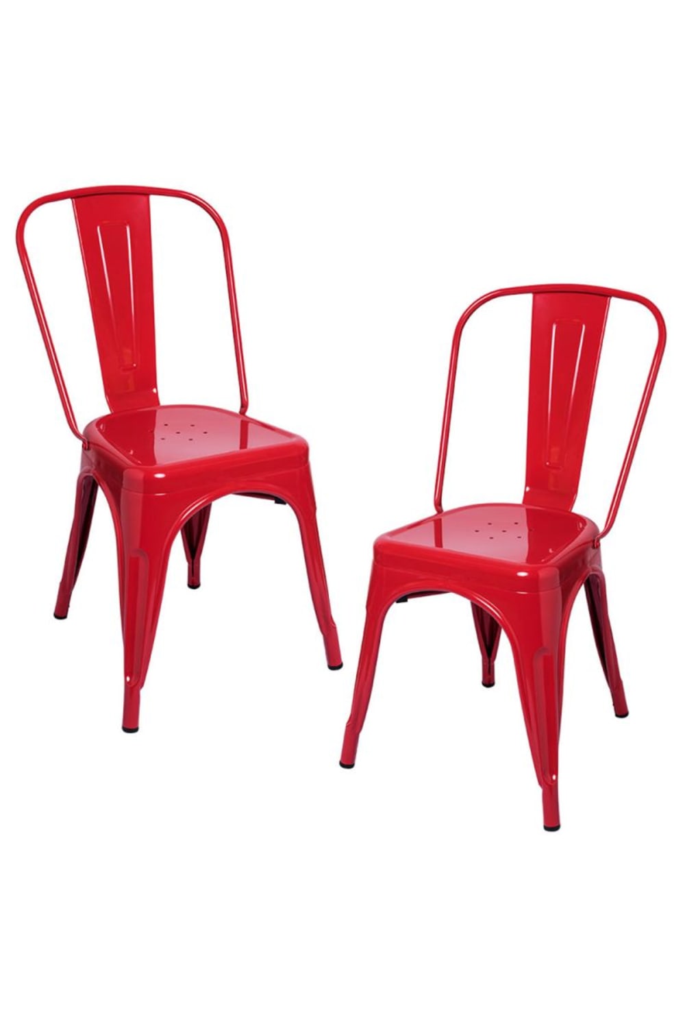 Pack 2 sillas color rojo en acero reforzado - Maisons du Monde