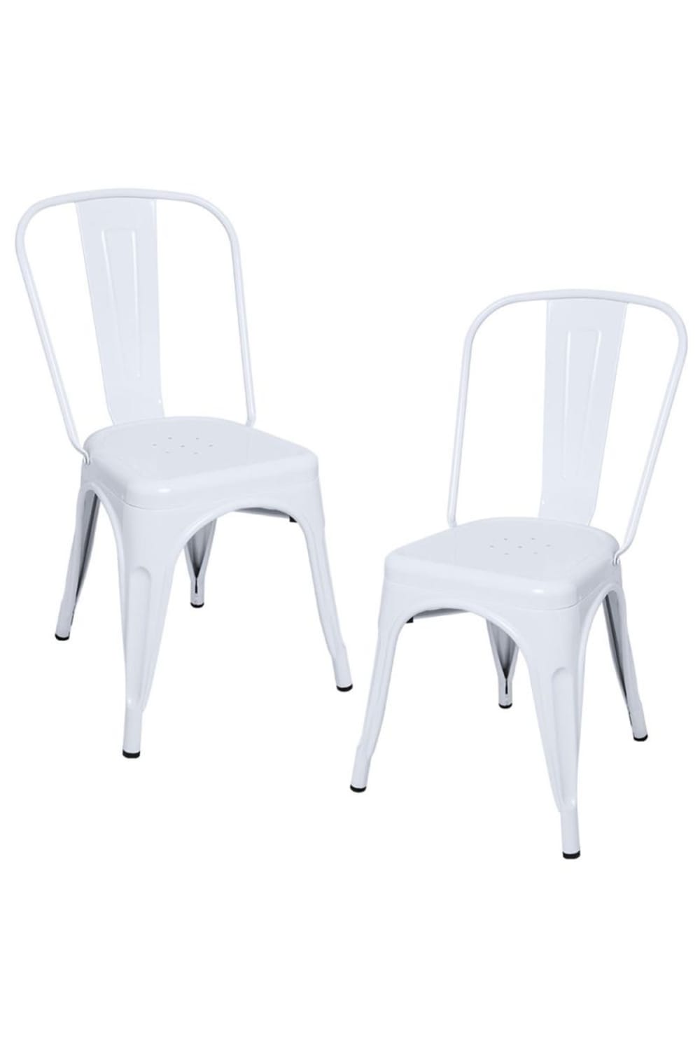 Pack 2 sillas color blanco en acero reforzado - Maisons du Monde