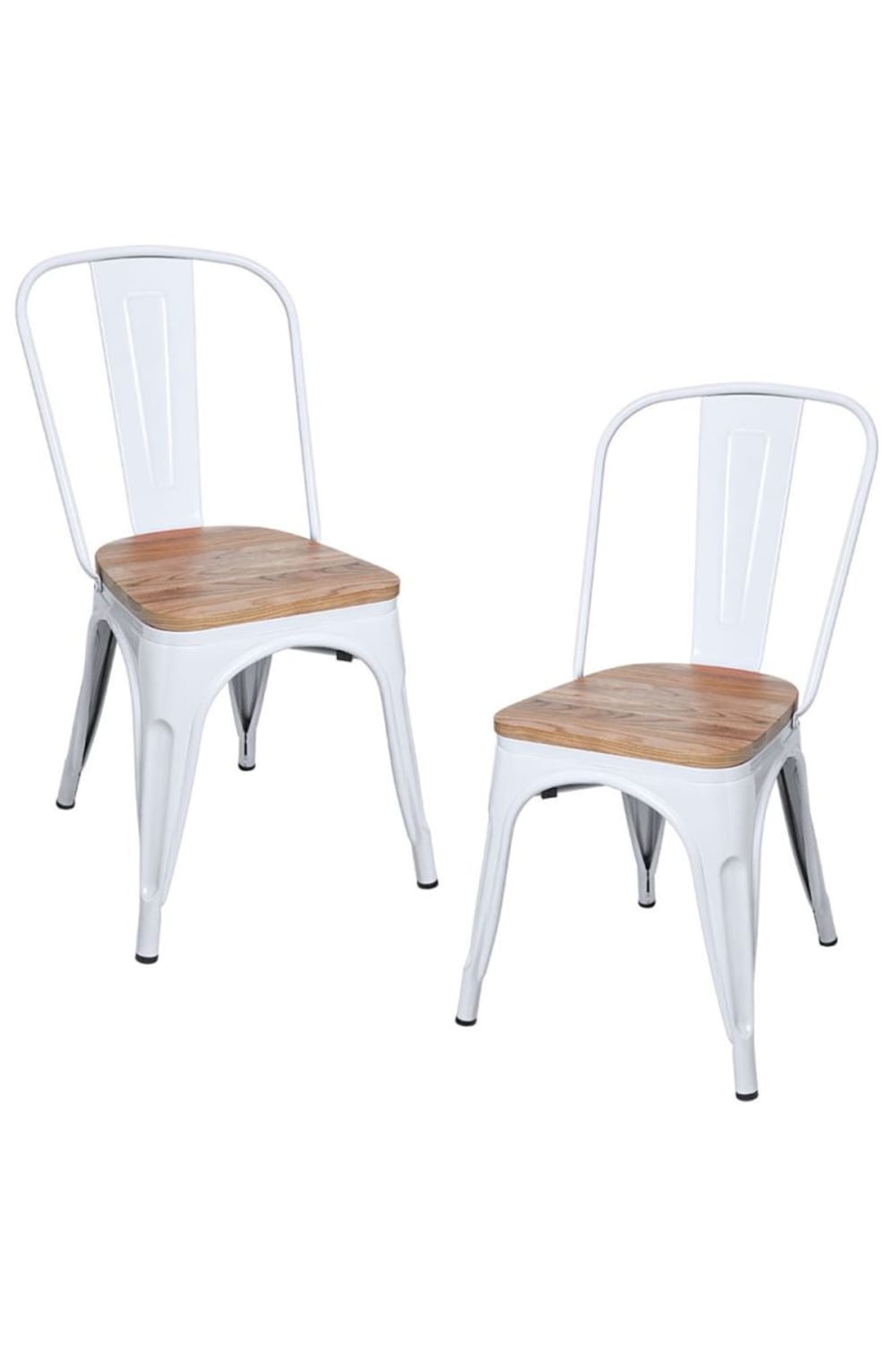 Pack 2 sillas color blanco en acero reforzado - Maisons du Monde