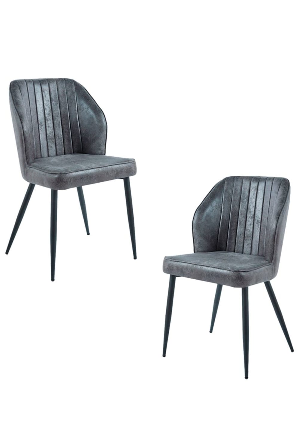 Pack 2 sillas color gris en polipiel