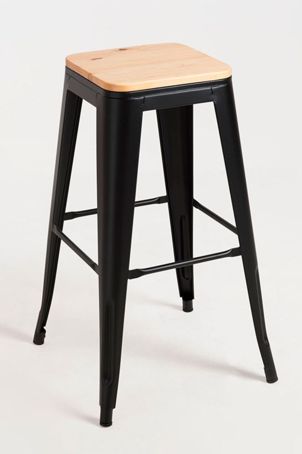 Pack 4 taburetes color negro mate en acero reforzado - Maisons du Monde