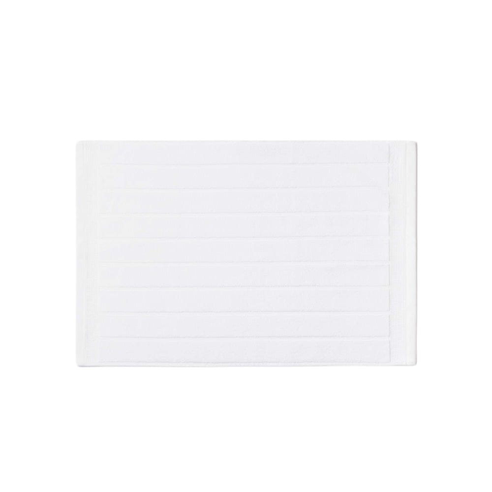 Alfombra de baño de algodón egipcio rizo color blanco. 50x70cm