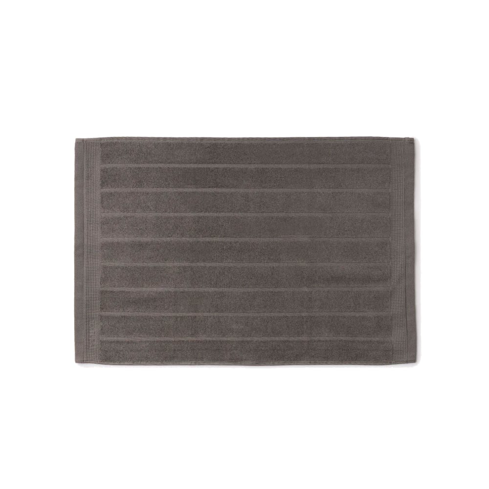 Alfombra de baño de algodón egipcio rizo color gris oscuro. 50x70cm