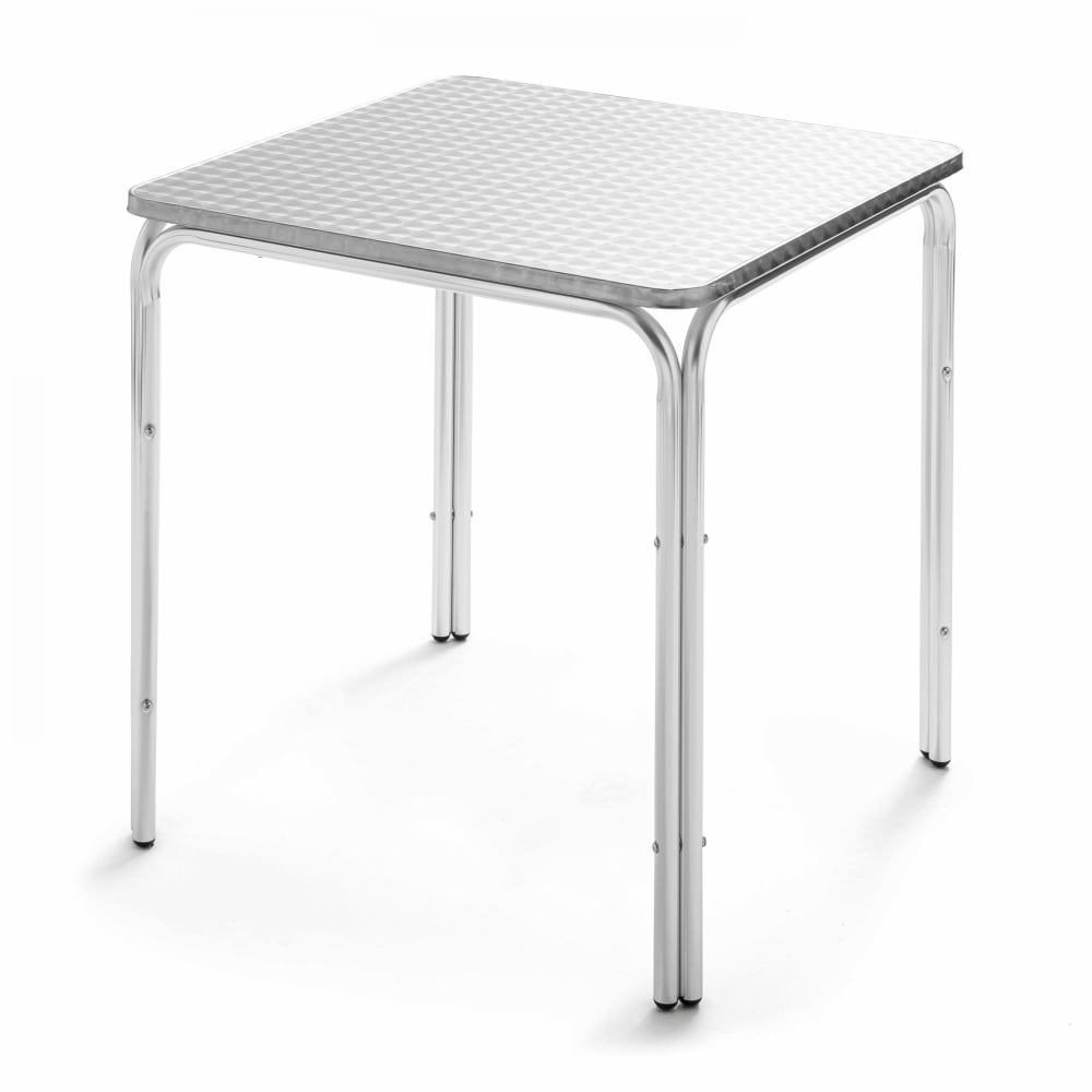 Mesa de jardín cuadrada de aluminio