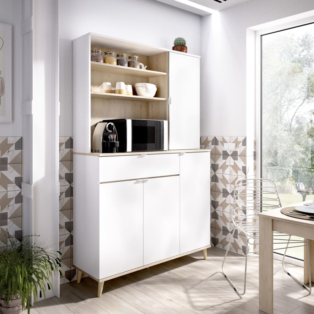 Aparador alto blanco – natural 191x120x40 cm - Maisons du Monde