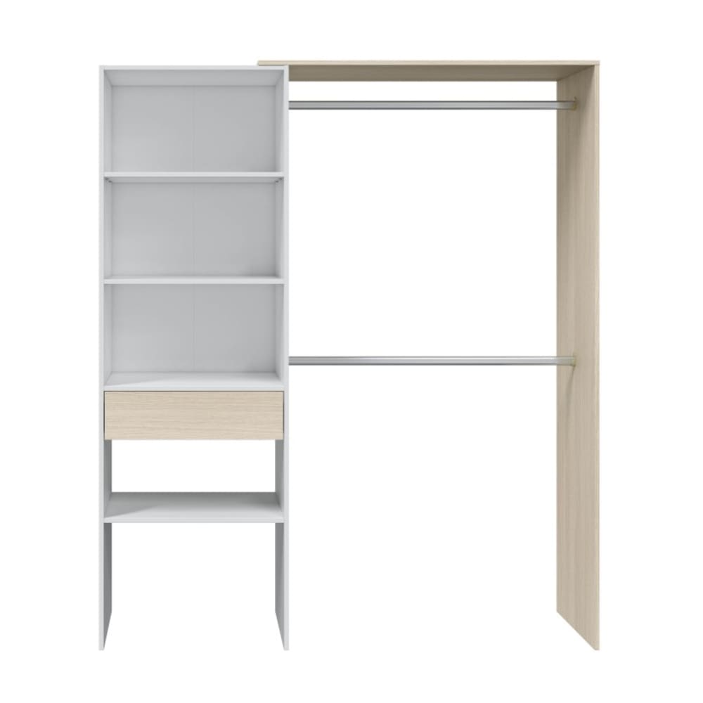 Armario vestidor con 1 cajón - A187 cm - Blanco