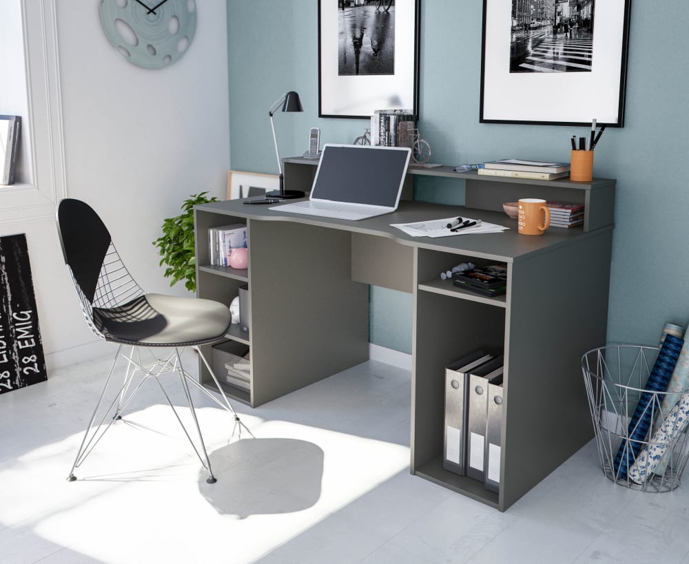 Mesa de ordenador gamer gris antracita - Maisons du Monde